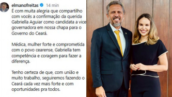 Elmano de Freitas anuncia Gabriella Aguiar como candidata a vice-governadora no Ceará