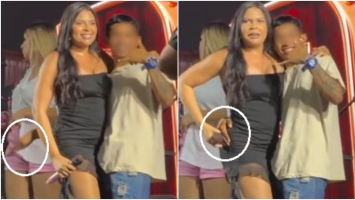 Jovem invade palco e bate na bunda de cantora durante show da banda Forró Real, no Ceará; vídeo