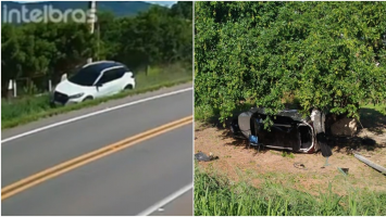 Médico cochila ao volante e capota carro ao voltar de plantão no Ceará; vídeo 