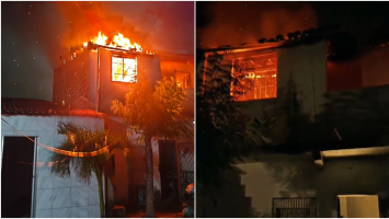 Duas crianças e nove animais são resgatados por PMs durante incêndio a residência em Fortaleza