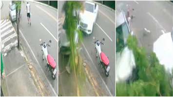 Vídeo: Motorista de Mercedes atropela pedestre, bate em carro e moto e derruba árvore, no Crato