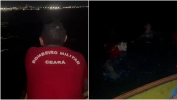 Mulher à deriva no mar de Fortaleza recusa ajuda de pescador; bombeiros fazem resgate