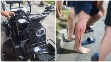 Duas pessoas sofrem acidente com triciclo elétrico na ciclovia da Beira Mar de Fortaleza