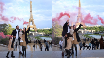 'Meu medo era ser preso': casal faz chá revelação em Paris, e polícia francesa confunde com manifestação